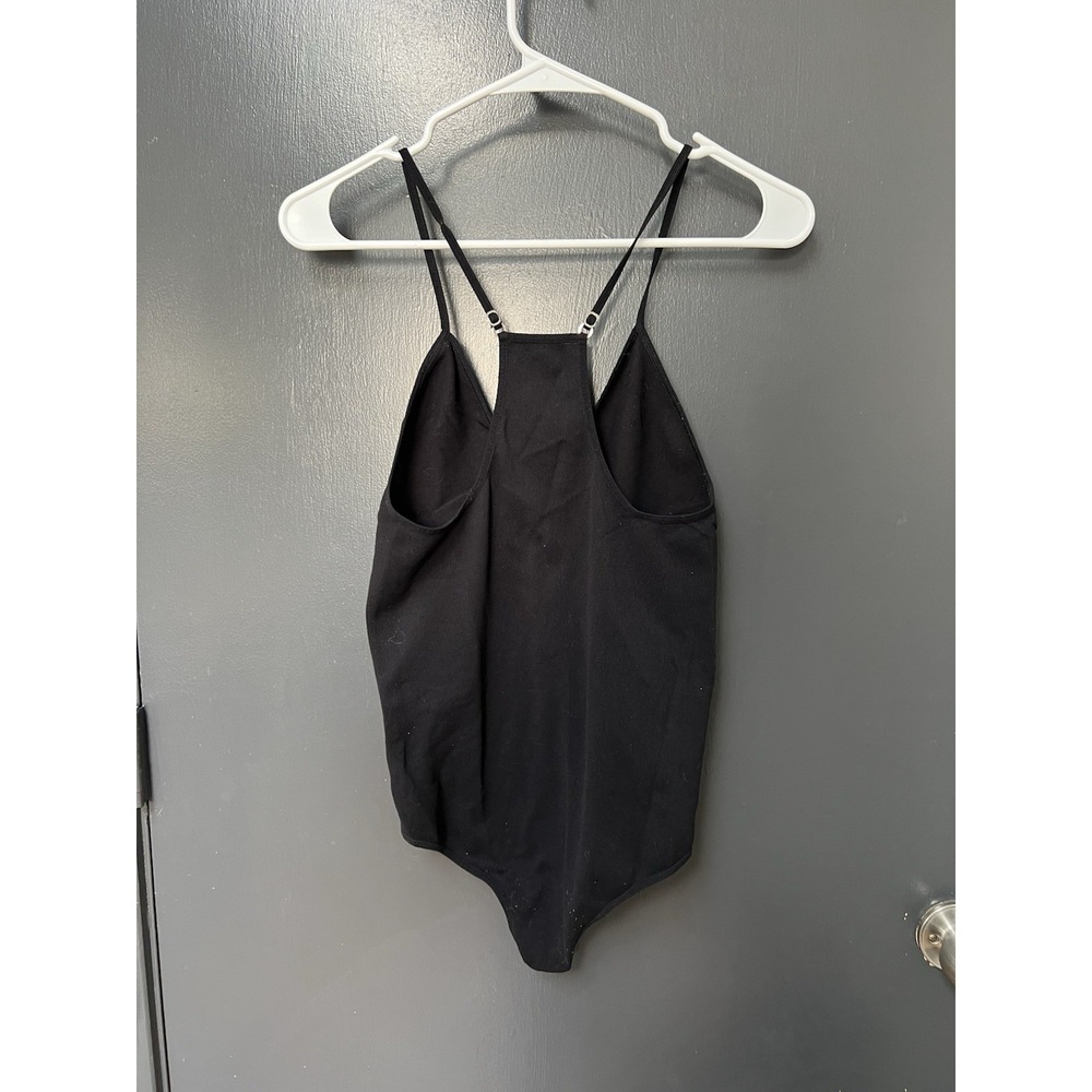 Free People Intimately Sz M/L Women's One-Piece Bodysuit Ribbed Black Solid - Picture 4 of 4